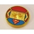 Dimensions Toy Tag 4 x 4 x 2/3 with 2 Studs and Trans-Orange Bottom with Superman 'S' Logo on Blue Background and Blue, Red, and Yellow Sides Pattern (Supergirl): {прозрачно жълт}