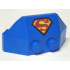 Wedge 2 x 4 Triple with Superman 'S' Logo Pattern: {ярко син}