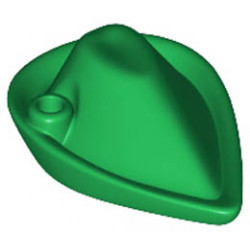 Minifigure, Headgear Hat, Forestmen's (Reissue with Blind Hole for Feather) : {тъмно зелен}