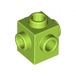 Тухличка 1X1 с 4 пъпки: {ярко жълто-зелен}