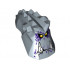 Minifigure, Head Modified Alien with Spikes on Top and Holes on Sides with Two Jagged White Teeth, Yellow Eyes and Dark Purple Spots Pattern (Grimroc) : {пясъчно син}