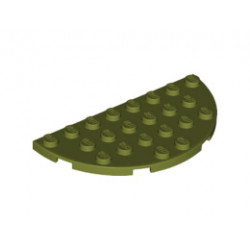 1/2 кръгла плочка 4X8: {маслинено зелен}