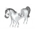 Horse with 2 x 2 Cutout, Reddish Brown Eyes and Dark Bluish Gray Blaze, Nose and Tail Pattern: {бял}