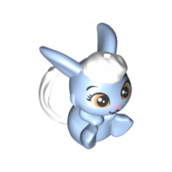 Bunny / Rabbit, Whisker Haven Tales, Snow White's Bunny with White Bangs and Tail, Medium Nougat Eyes and Bright Pink Nose Pattern (Berry) : {светло кралско син}