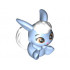 Bunny / Rabbit, Whisker Haven Tales, Snow White's Bunny with White Bangs and Tail, Medium Nougat Eyes and Bright Pink Nose Pattern (Berry) : {светло кралско син}