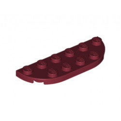 1/2 кръгла плочка 2X6: {нов тъмно червен}