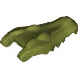 Alligator / Crocodile Head Jaw Upper: {маслинено зелен}