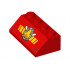Slope 45 2 x 4 with Fire Logo with Yellow Diagonal Stripes and Black Vents Pattern: {ярко червен}