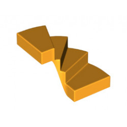 Стълби 6 x 6 x 4 Извити: {огнено жълто-оранжев}