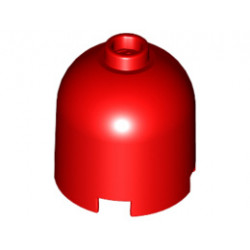Brick, Round 2 x 2 x 1 2/3 Dome Top - Blocked Open Stud : {ярко червен}