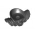 Minifigure, Armor Shoulder Pads with Neck Protection, Front Stud and 2 Back Studs: {черен}