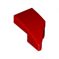 Лява плочка 1X2 с дъга, 45 градуса, изрязана: {ярко червен}