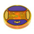 Dimensions Toy Tag 4 x 4 x 2/3 with 2 Studs for Batgirl #71 with Batman Logo on Dark Purple Background Pattern: {прозрачно жълт}