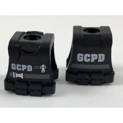 Minifigure, Vest Body Armor with White 'GCPD' and Dark Bluish Gray Belt Pattern: {черен}