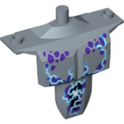 Large Figure Torso Armor Shoulder Studs with Dark Purple Spots and White and Medium Blue Lightning Pattern: {пясъчно син}