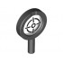 Minifigure, Utensil Magnifying Glass Thick Frame and Solid Handle with Trans-Clear Lens with Crosshairs Pattern: {черен}