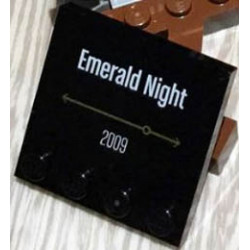 Tile, Modified 4 x 4 with Studs on Edge with 'Emerald Night 2009' Pattern: {черен}