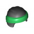 Minifigure, Headgear Ninjago Wrap Type 3 with Green Bandana and Knot Pattern: {черен}