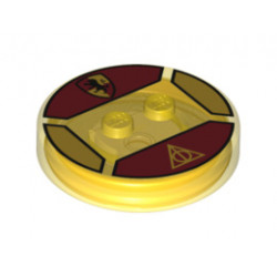 Dimensions Toy Tag 4 x 4 x 2/3 with 2 Studs for Hermione Granger #53 with Gryffindor and Deathly Hallows Symbol Pattern: {прозрачно жълт}