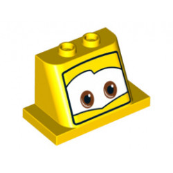 Windscreen 2 x 3 x 2 with 2 x 4 Base with Brown Eyes on White Background Pattern 7, Wider Set Eyes Pattern: {ярко жълт}