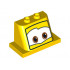 Windscreen 2 x 3 x 2 with 2 x 4 Base with Brown Eyes on White Background Pattern 7, Wider Set Eyes Pattern: {ярко жълт}