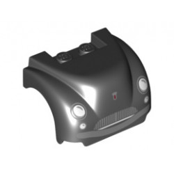 Vehicle, Mudguard 3 x 4 x 2 with Flat Top, Steep Front and Curved Fenders with Headlights, Grille, Curved Bumper and Smile with Teeth Pattern (Sheriff) : {черен}