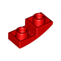 Инверсна плочка 1X2X2/3 с полу дъга: {ярко червен}