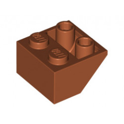 Покривна плочка 2X2/45° инверсна (*) с плосък долен пин: {тъмно оранжев}