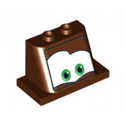 Windscreen 2 x 3 x 2 with 2 x 4 Base with Green Eyes on White Background Pattern 6, Curved Bottom 