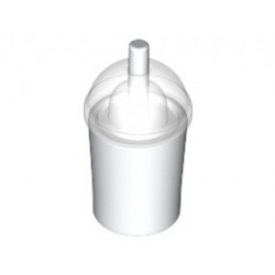 Minifigure, Utensil Cup, Dome Lid Cup and Straw with Trans-Clear Lid: {бял}