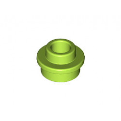 Кръгла плочка 1x1 с дупка: {ярко жълто-зелен}
