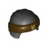 Minifigure, Headgear Ninjago Wrap Type 3 with Dark Brown Bandana and Knot and Gold Asian Symbol Pattern: {черен}