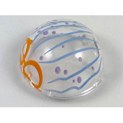 Cylinder Hemisphere 2 x 2 with Cutout with Blue Lines and Purple Dots Jelly Mask Pattern: {прозрачен}