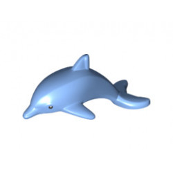 Dolphin, Town, Jumping with Bottom Axle Holder with Black Eyes and White Pupils Pattern: {умерено син}