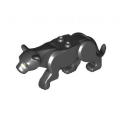 Cat, Large (Panther) with Lime Eyes and Dark Bluish Gray Nose Pattern: {черен}
