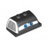 Windscreen 2 x 4 x 1 1/3 with Blue Eyes on White Background and Silver Windows Pattern: {черен}
