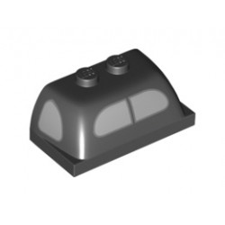 Windscreen 2 x 4 x 1 1/3 with Silver Side Windows and Split Rear Window Pattern: {черен}
