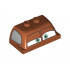 Windscreen 2 x 4 x 1 1/3 with Split Front Window with Light Green Eyes and Silver Side Window Pattern: {тъмно оранжев}