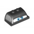 Windscreen 2 x 4 x 1 1/3 with Front Window with Dark Azure Eyes and Side Door Windows Pattern: {черен}