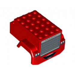 Vehicle, Mudguard 6 x 7 x 3 2/3 with 'MACK' on Silver Truck Grille, Headlights and Mouth Pattern: {ярко червен}