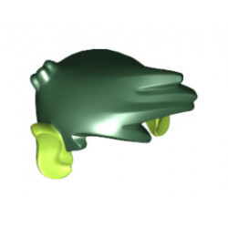Minifigure, Hair Swept Forward with Lime Ears Pattern: {земно зелен}