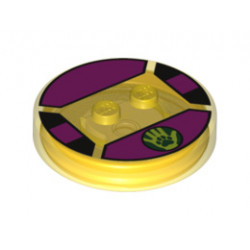 Dimensions Toy Tag 4 x 4 x 2/3 with 2 Studs for Beast Boy #56 with Paw on Lime Hand Pattern: {прозрачно жълт}