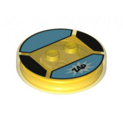 Dimensions Toy Tag 4 x 4 x 2/3 with 2 Studs for Bubbles #78 with 'ZAP' Pattern: {прозрачно жълт}