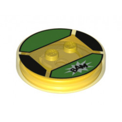 Dimensions Toy Tag 4 x 4 x 2/3 with 2 Studs for Buttercup #79 with 'BAM' Pattern: {прозрачно жълт}