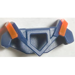 Minifigure Armor Breastplate with Pentagonal Cutout on Front and 2 Studs on Back, Angular Shoulders with Molded Trans-Neon Orange Ridges Pattern: {земно син}