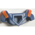 Minifigure Armor Breastplate with Pentagonal Cutout on Front and 2 Studs on Back, Angular Shoulders with Molded Trans-Neon Orange Ridges Pattern: {земно син}