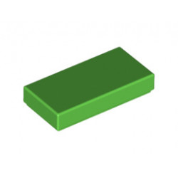 Плоска плочка 1X2: {ярко зелен}