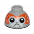 Brick, Round 1 1/2 x 1 1/2 x 2/3 Dome Top with Porg Head, V-Shaped between Eyes Pattern: {умерено каменно сив}