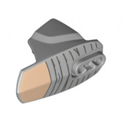 Hero Factory Armor with Ball Joint Socket - Size 5 with Gray Lines and Light Nougat Patch Pattern: {умерено каменно сив}