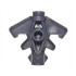 Minifigure, Weapon Axe Head with 4 Blades, Spikes and 3 Hollow Studs: {титаниево метален}